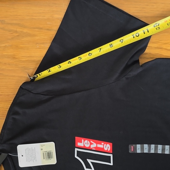 LEVI'S 501 BRAND SIGNATURE MENS BLACK SHORT SLEEVE RELAXED T-SHIRT SIZE LARGE - Picture 10 of 11